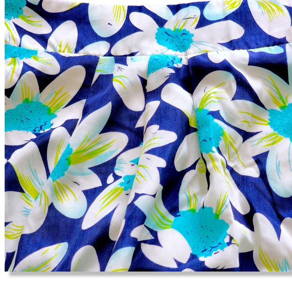 Allegra K Womens Floral Daisy Pleated Bow Flared Mini Skirt Blue Size Small - Picture 6 of 10